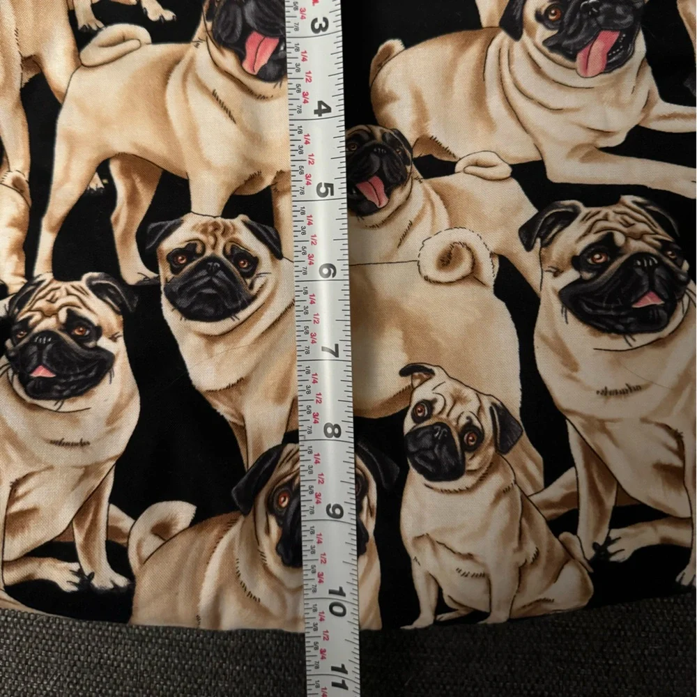 Pugs Tote Bag 12x10 Black Handles and Lining